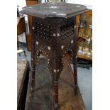 Moroccan Mother of Pearl inlaid table stand 32'h with 17' sq. top