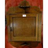 Oak hanging corner cabinet