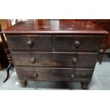 Stained pine chest of 4 drawers