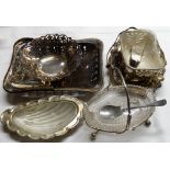 6 Pieces of plated ware