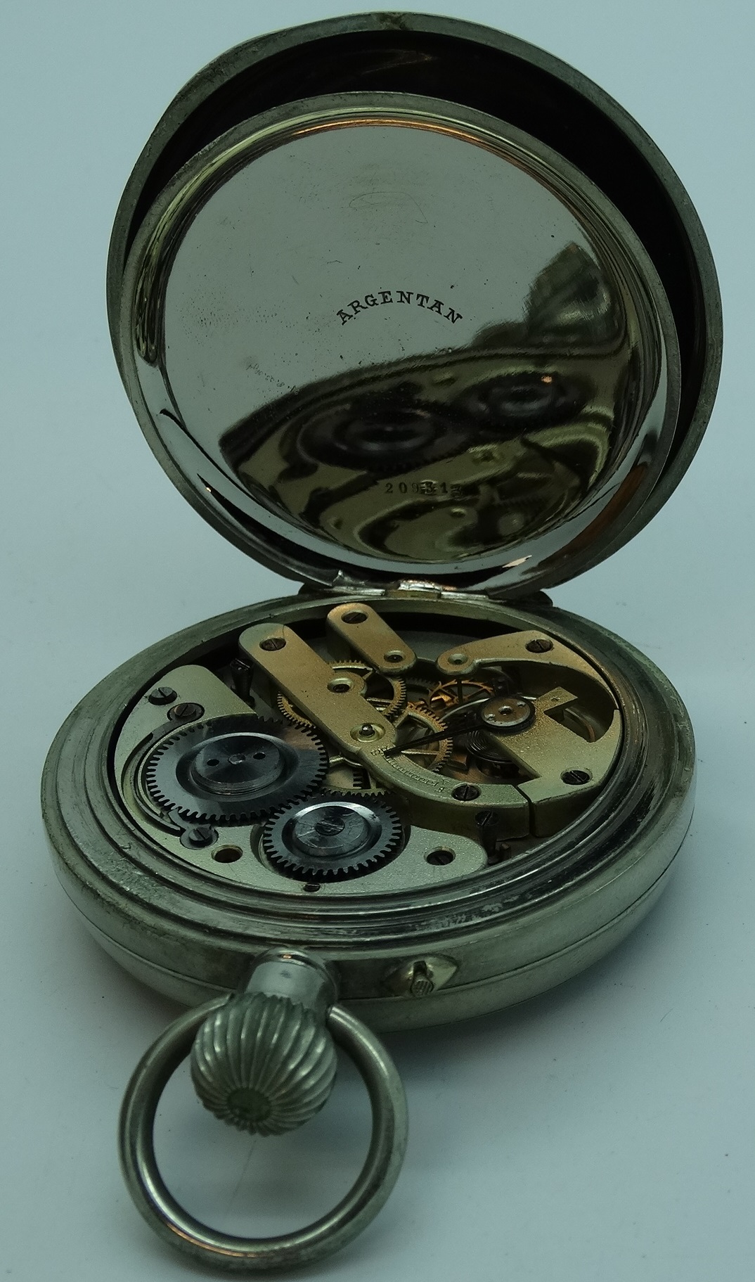 Silver cased large pocket watch - Image 2 of 2