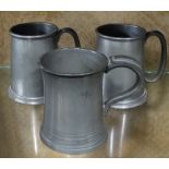 James Yates pewter tankard & 2 others