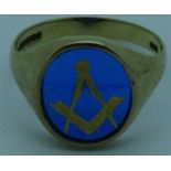 9ct Gold Masonic signet ring