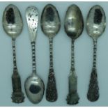 5 Chinese silver teaspoons