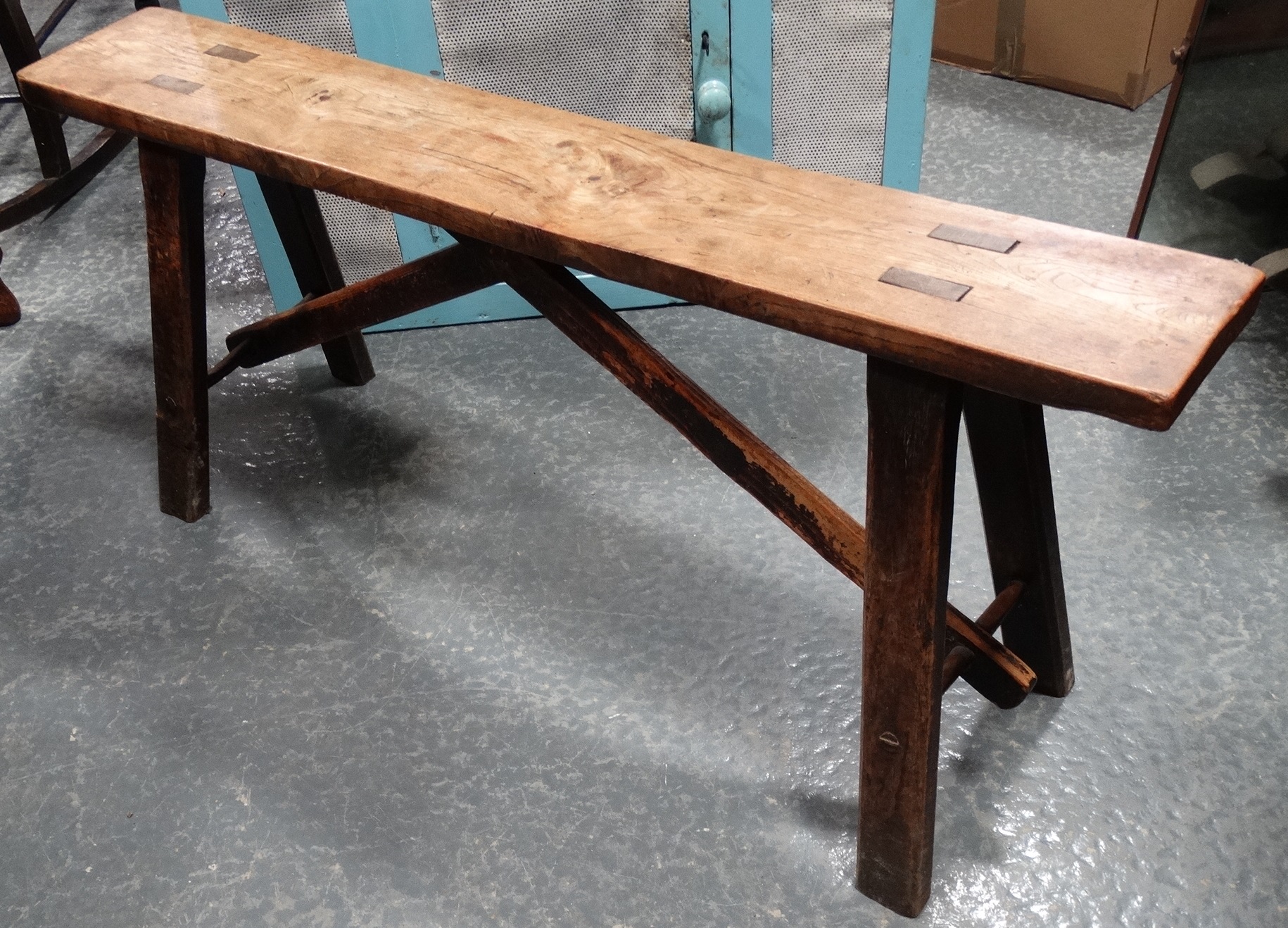 Small Country elm bench