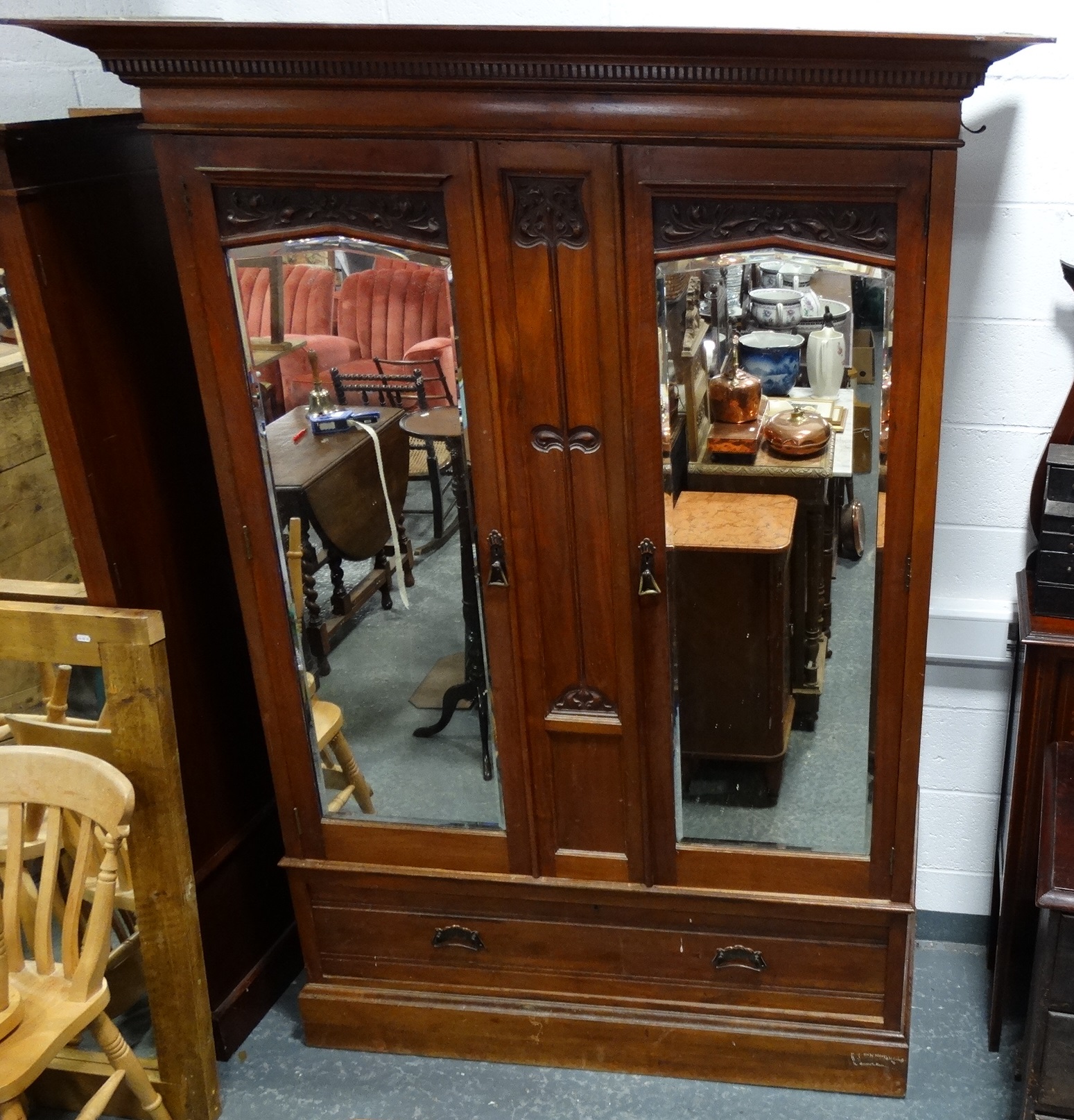 Mahogany Deco wardrobe