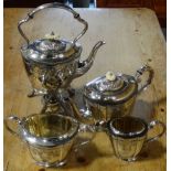 Plated 4 piece tea service