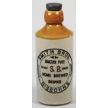 Stoneware Ginger Beer Bottle Advertising, SMITH BROS GISBORNE, Pearson maker, Light wear, Very Good