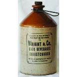 1 Gallon Stoneware Jar advertising, WRIGHT & CO KODO BEVERAGES CHRISTCHURCH, Stourware maker, Very