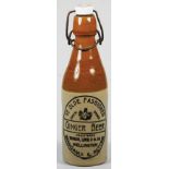 Stoneware Ginger Beer Bottle Advertising, THOMSON LEWIS WELLINGTON PETONE &WANGANUI, Bourne 13