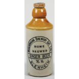 Stoneware Ginger Beer Bottle Advertising, MARLBOROUGH BREWERY BLENHEIM, Pearson maker, chip to