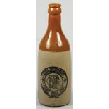 Stoneware Ginger Beer Bottle Advertising, GREY & MENZIES NEW ZEALAND, Bourne 30 maker, Light wear