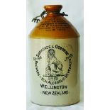 1 Gallon Stoneware Jar advertising, SIMMONDS & OSBORNE WELLINGTON NEW ZEALAND, Pearson maker, Very