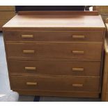 Original 1940's four drawer oak chest with wood pull handles upcycled by JD Designs 36W x 30"H x
