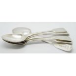 Five early 19th c HM Silver teaspoons c. 1833 5.5ins L (approx 83g)
