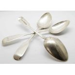 Trio of early 19th c HM Silver teaspoons London c. 1830 5ins L (approx 46g)