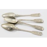 Set of four Victorian HM teaspoons with foliage engraved relief London C. 1871 (approx 54g)