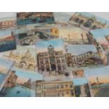 Quantity of Edwardian and other vintage collectors postcards black & white and early colour Italy