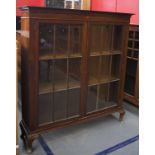 Late 19th C mahogany display book cabinet astral glazed doors with integral shelves c. 1890's 52 W x