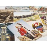 Quantity of Edwardian and other vintage 20th c collectors postcards USA post 1920's 32 items in lot