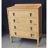 Original  1920's oak four drawer chest with original handles of the period upcycled by JD Designs