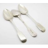 Trio of HM Silver William IV period teaspoons London c. 1835 5.5insL (approx 62g)