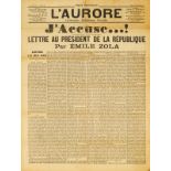 DREYFUS-AFFÄRE - Zola, Emile. J'Accuse...! Lettre au Président de la République. In: L'Aurore, jeudi