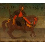 FLORENCE, CIRCA 1460 Lateral panel of a cassone, with a Roman hero: Fabius Maximus. Tempera on