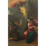 SCARSELLA, IPPOLITO called SCARSELLINO (1550 Ferrara 1620) The Annunciation. Oil on panel. 22.5 x 18