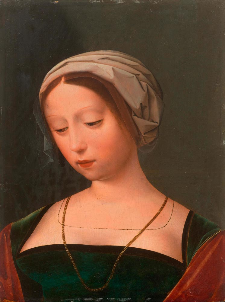 MASTER OF THE FEMALE HALF-LENGTHS (The Netherlands, active 1525-1550) Portrait of a young lady.