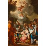 TREVISANI, FRANCESCO (Capodistria 1656 - 1746 Rome) The birth of Mary. Circa 1722-26. Oil on canvas.