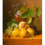 VERBEET, WILLEM (1801 's-Hertogenbosch 1887) Still life of fruits with quinces and peaches on a