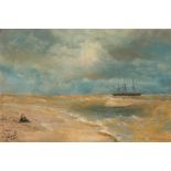 AIVAZOVSKY, IVAN KONSTANTINOVICH (1817 Feodosija 1900) Seascape with sailing ship. 1899. Oil on