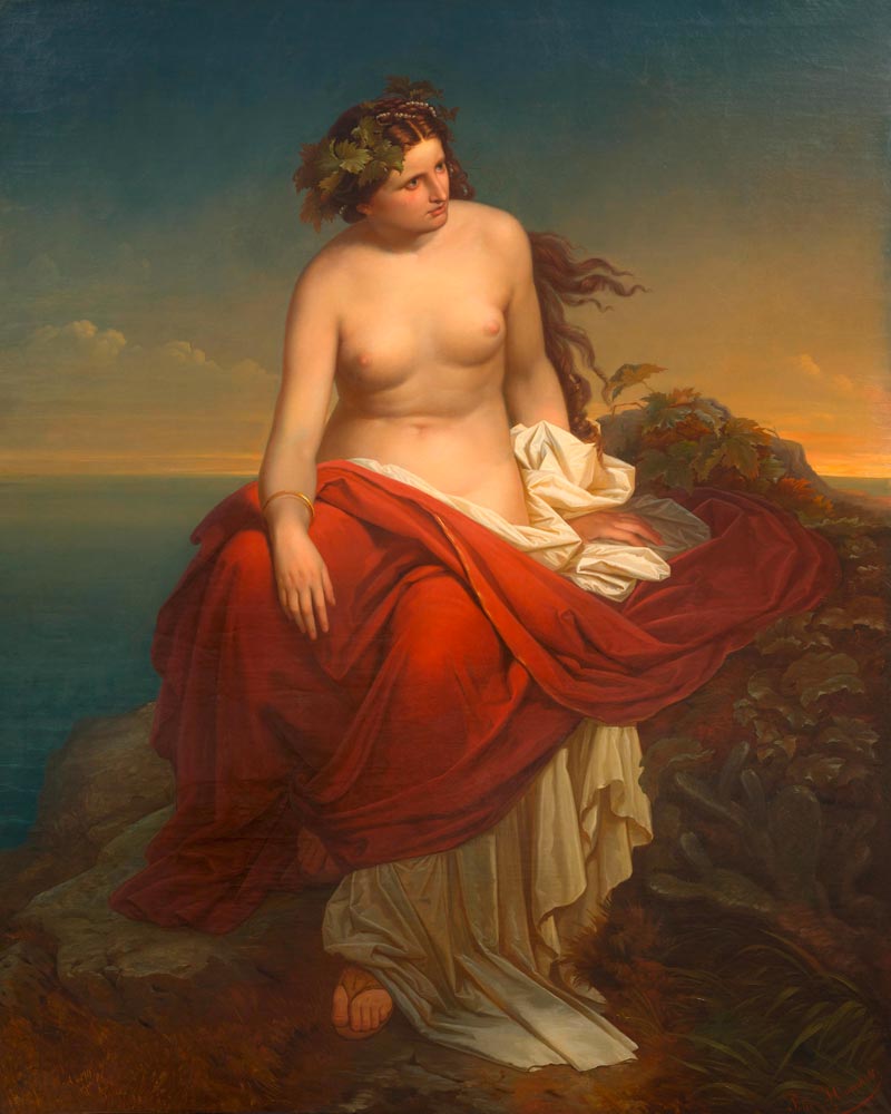 HORSCHELT, FRIEDRICH (1824 Munich 1881) Ariadne auf Naxos. 1853. Oil on canvas. Signed and dated