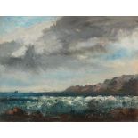 COURBET, GUSTAVE UND ATELIER (Ornans 1819 - 1877 La Tour-de-Peilz) Coastal landscape with stormy