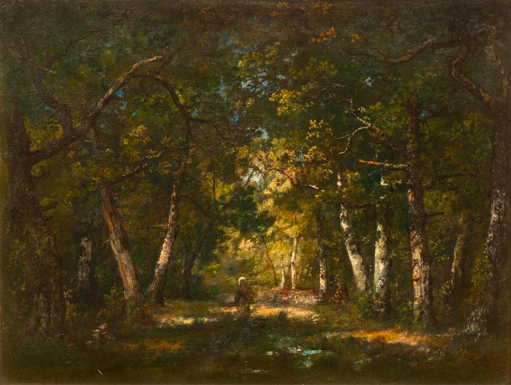 DÌAZ DE LA PEÑA, NARCISSE (Bordeaux 1807 - 1876 Menton) Le sentier du bois. 1864. Oil on canvas.