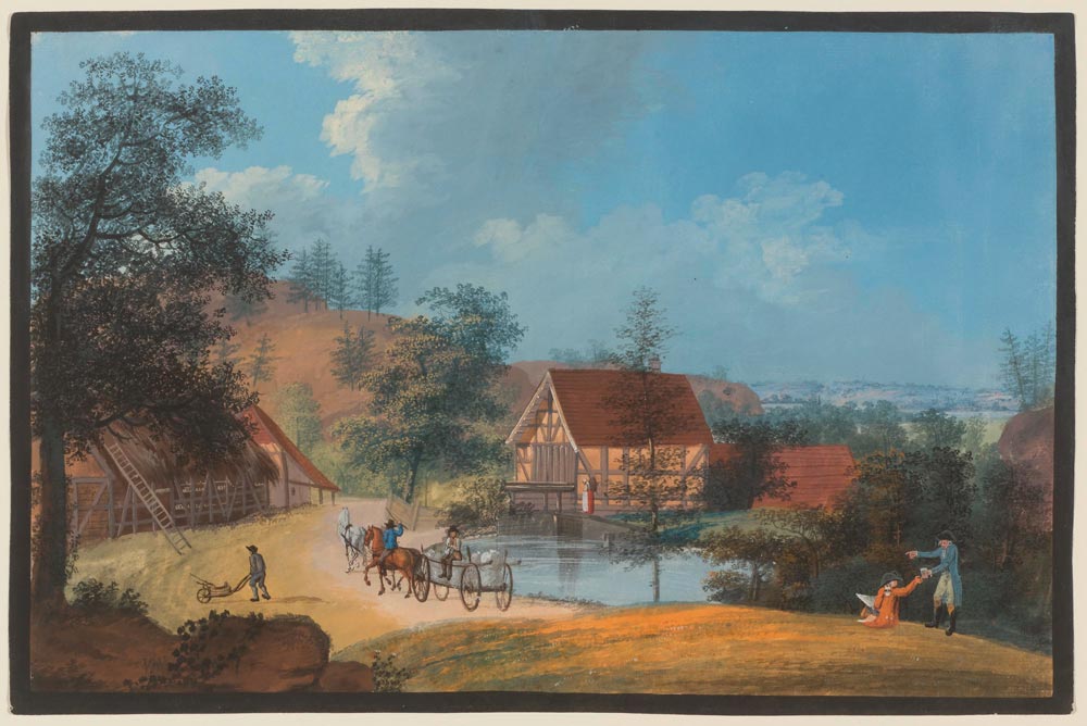 NAGEL, JOHAN FRIEDRICH  (1765 Waldheim 1825) 2me Pommersche Parthie bey Freyenwalde. Gouache,