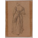 TÖPFFER, ADAM-WOLFGANG  (1766 Geneva 1847) Study of the garments of a young woman seen from behind.