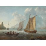 MORETH, J.  (active 18th/19th century) 1. Idyllic lake shore with two boats 2. Coastal view with