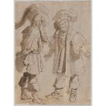 Circle of BYTEWECH, WILLEM PIETERSZ  (1591/92 Rotterdam 1624),  Two men conversing. Brown pen and