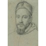 LEONI, OTTAVIO  (1578 Rome 1630) Portrait of Pope Urban VIII. Black chalk on grey laid paper. 13.5 x