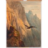 ALEXANDRE CALAME  (Arabie 1810 - 1864 Menton) Eagle circling before a cliff face, 1851. Watercolour,