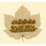 ANONYMOUS  (active in Geneva circa 1800) Festive gathering under the trees. Maple leaf cut.