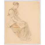 TÖPFFER, ADAM-WOLFGANG  (1766 Geneva 1847) Study of a seated young woman facing right. Black