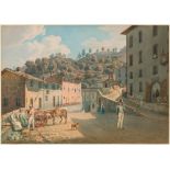 ITALIAN, CIRCA 1820  View of a mountain village. Watercolour over pencil. 20.5 x 29.2 cm.