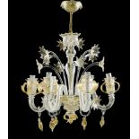 FROM THE DE AMODIO COLLECTION: PAIR OF MURANO CHANDELIERS, Baroque style, 20th century.