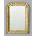 MIRROR, Louis Philippe. Wood, moulded and gilt. Rectangular frame, rounded at the top. 85x60