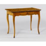SIDE TABLE, Baroque, probably Berne. Walnut and beech, inlaid with a geometric pattern. Rectangular,