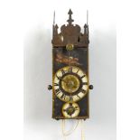 IRON CLOCK WITH FRONT PENDULUM AND ALARM, Baroque, Switzerland or Germany, 17th century.  Closed