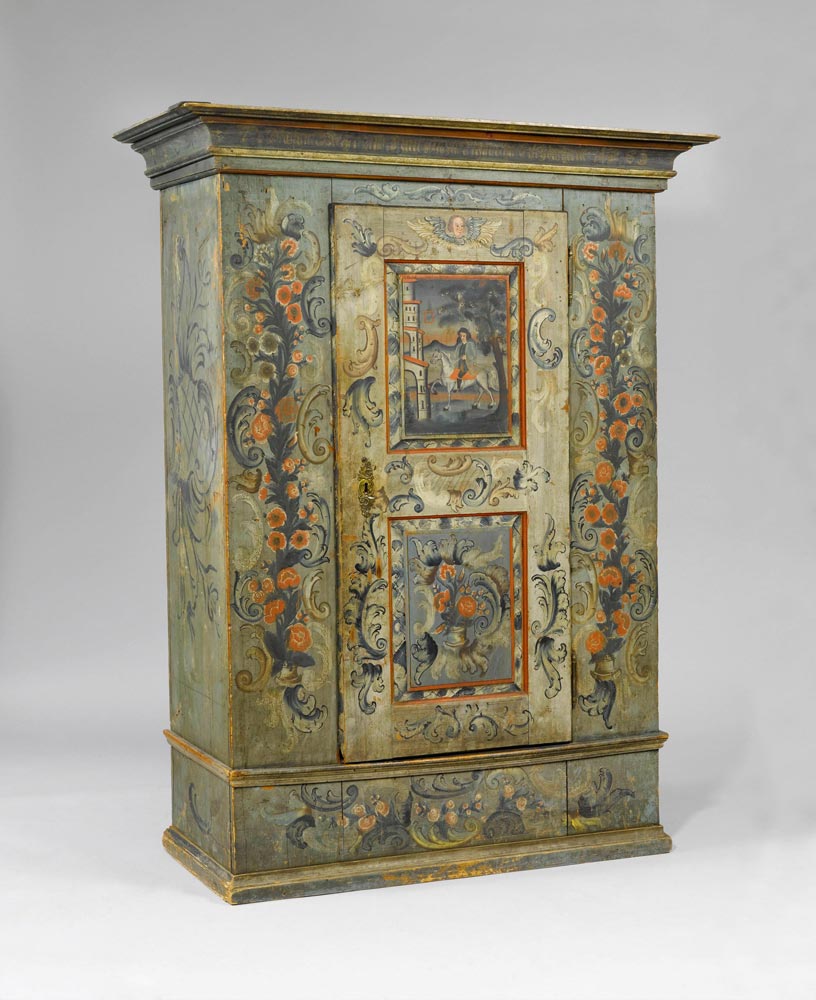 FROM THE DE AMODIO COLLECTION: PAINTED CUPBOARD, Toggenburg, dated 1785 and designated M. - Image 2 of 2